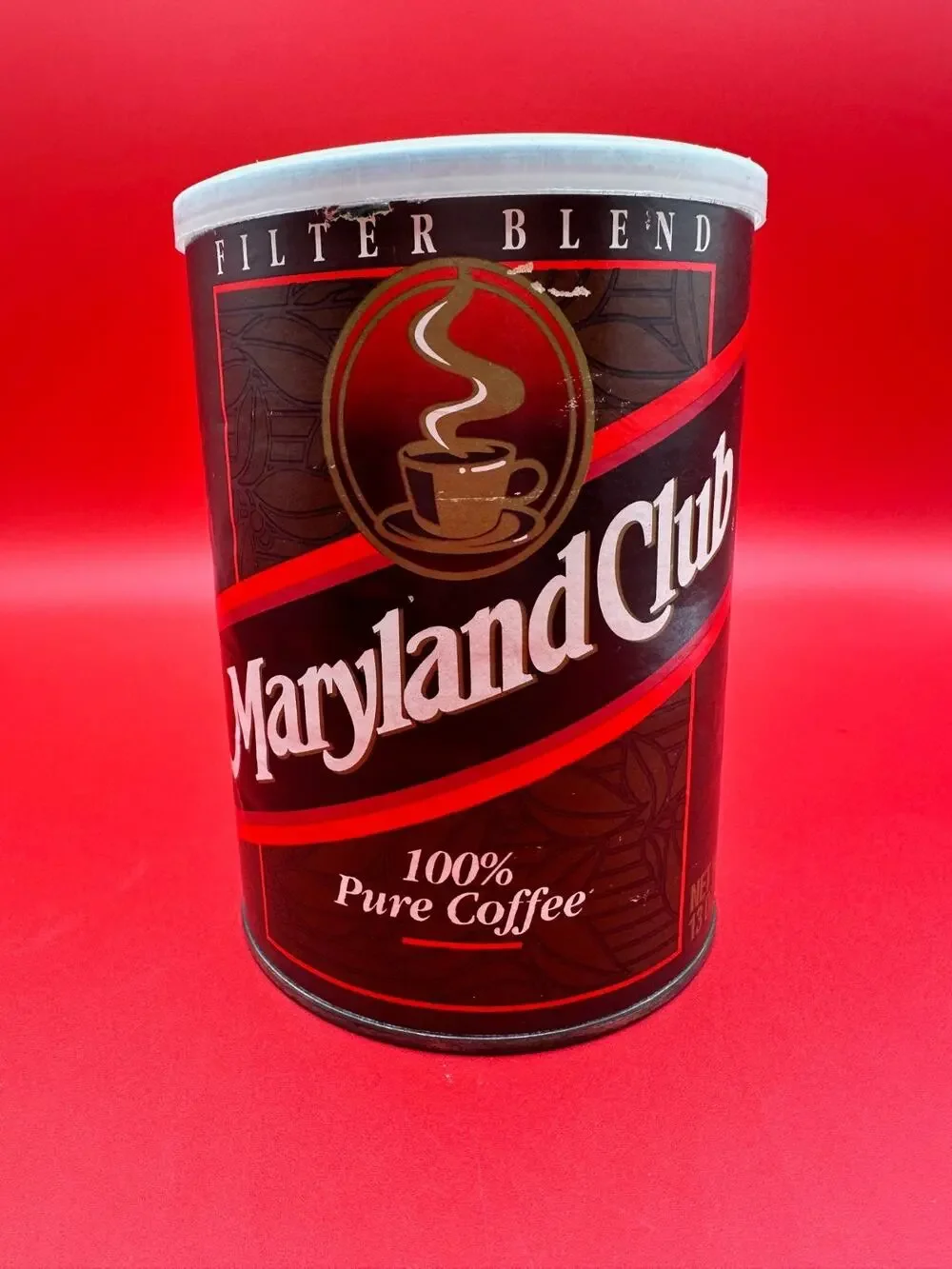 Vintage Maryland Club Filter Blend 100% Pure Coffee Empty Can Original Price Tag